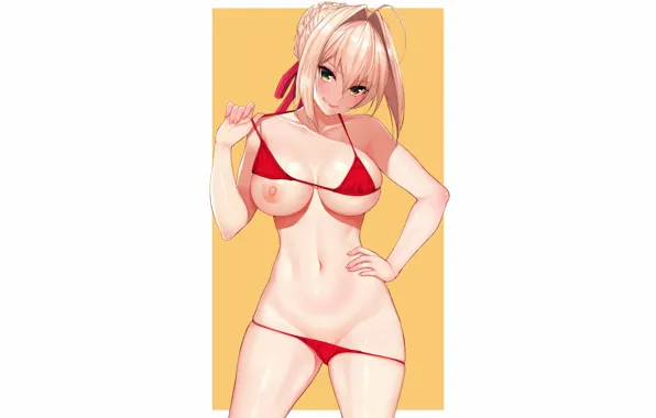 Girl, sexy, nipples, boobs, anime, beautiful, short hair, pretty
