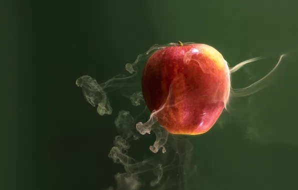 Картинка дым, яблоко, фрукт
