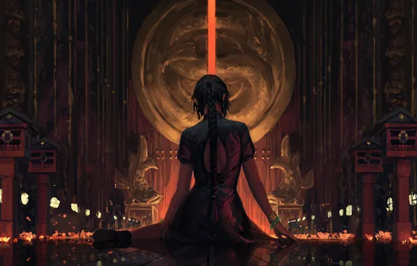 Red, female, temple