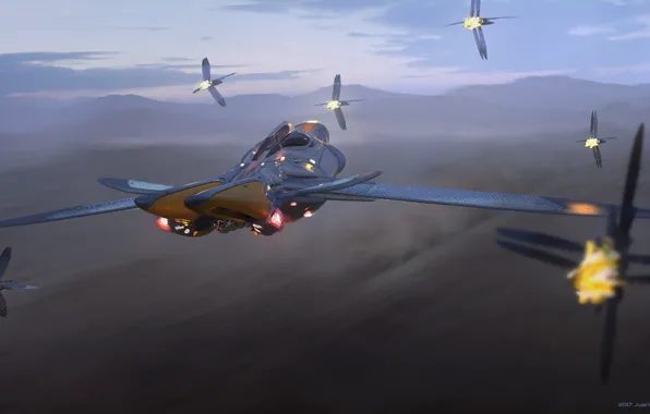 Полёт, alien ship, scout ship with drones