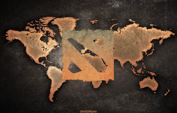 Фон, камень, логотип, logo, карта мира, dota 2