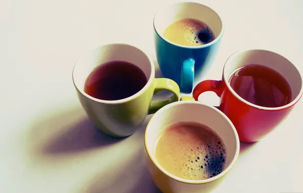 Картинка цвета, фото, фон, обои, чай, яркие, кофе, арт