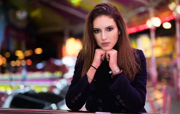 Взгляд, лицо, фон, пальто, Chiara