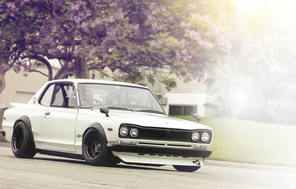Белый, Машина, Ниссан, Nissan, Автомобиль, 2000, Skyline, Nissan Skyline