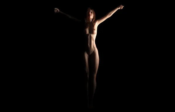 Girl, sexy, erect nipples, red hair, long hair, legs, nipples, boobs