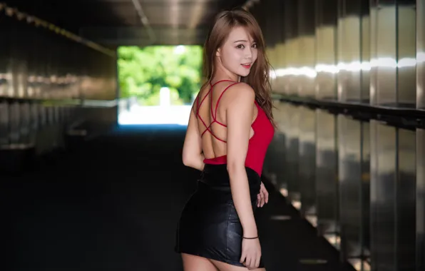 Картинка девушка, лицо, стиль, юбка