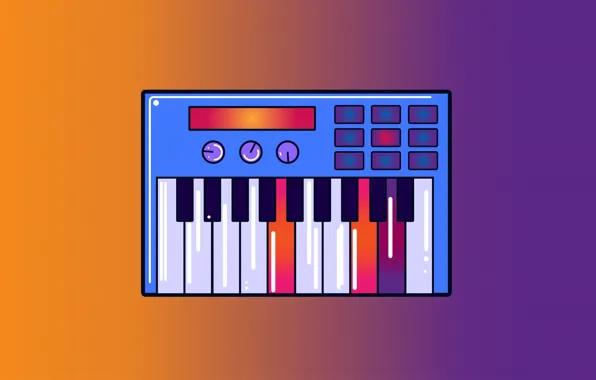 Минимализм, Музыка, Фон, Клавиши, 80s, Illustration, 80's, Synth