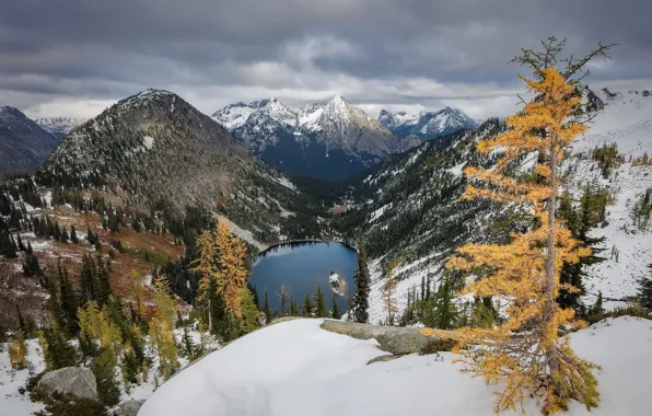 Осень, горы, United States, Washington, Gilbert