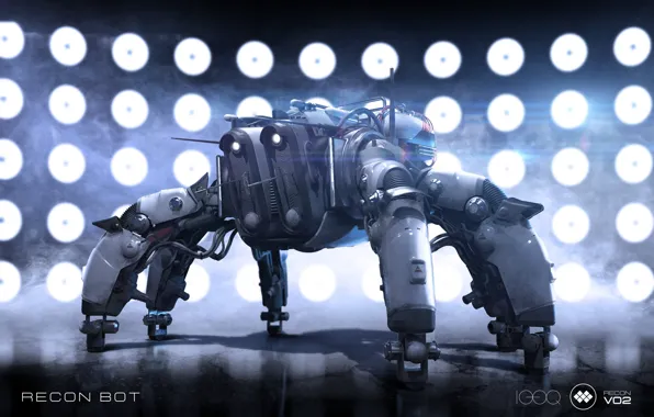 Картинка робот, тень, Igor Sobolevsky, Recon Bot V02