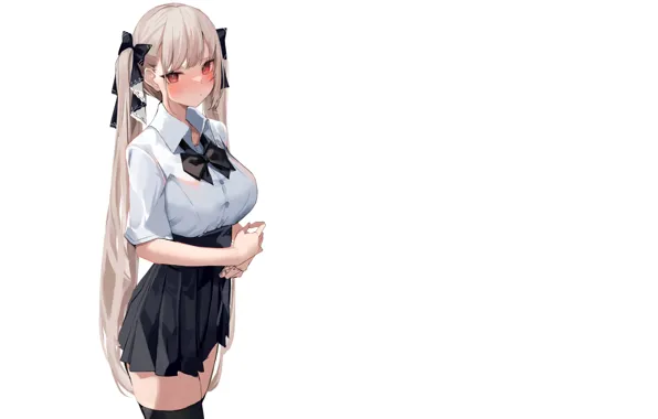 Kawaii, girl, anime, big boobs, babe, cute, oppai, uniform