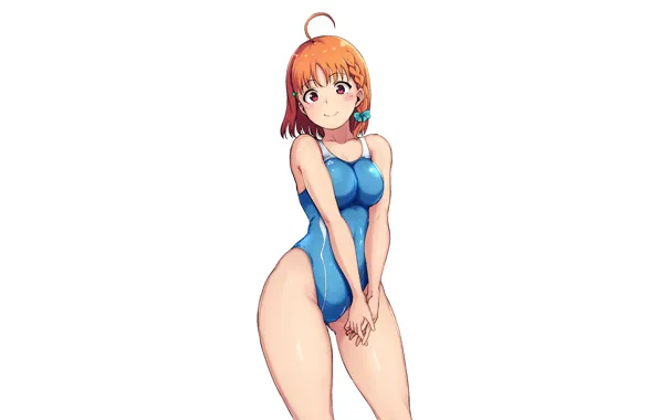 Girl, sexy, boobs, anime, beautiful, red eyes, short hair, pretty