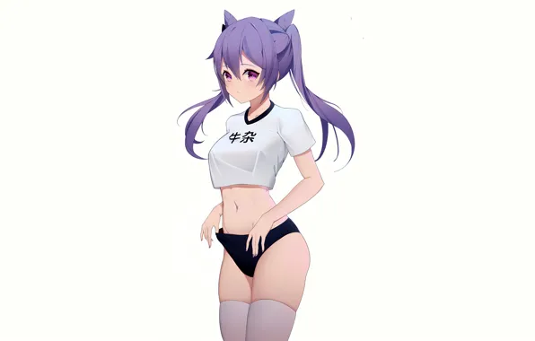 Girl, sexy, shorts, thighhighs, long hair, anime, beautiful, twintails