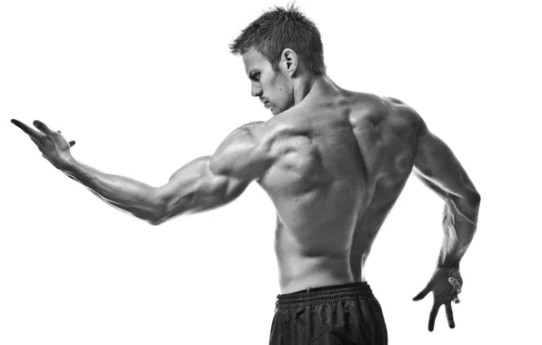 Картинка sport, muscles, black and white, pose, gym
