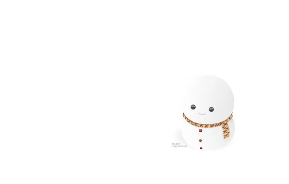 Картинка праздник, новый год, минимализм, снеговик, снеговичок