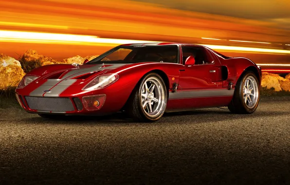 Картинка red, supercar, ford gt40