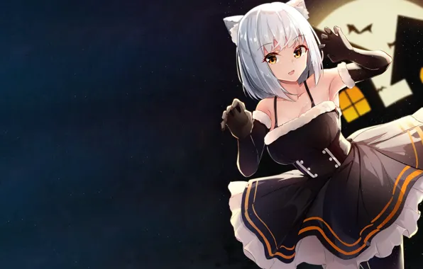 Girl, sexy, cleavage, dress, boobs, anime, beautiful, short hair