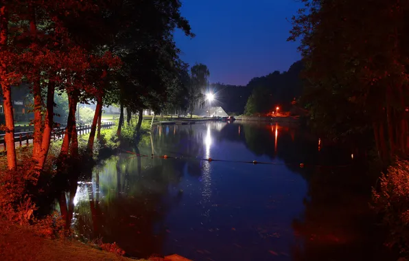 Germany, Night, Rheinland-Pfalz, Idar-Oberstein