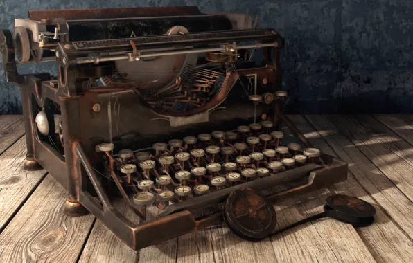 Картинка арт, пишущая машинка, Nitesh Nagda, Vintage Typewriter