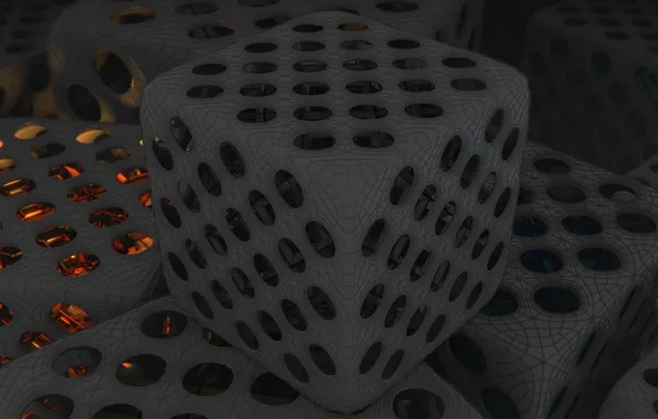 Grey, render, color, abstraction, cubes, primitive, wallpaer, blender3d