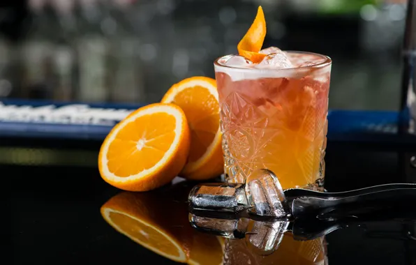 Лед, апельсин, коктейль, Orange, Cocktail