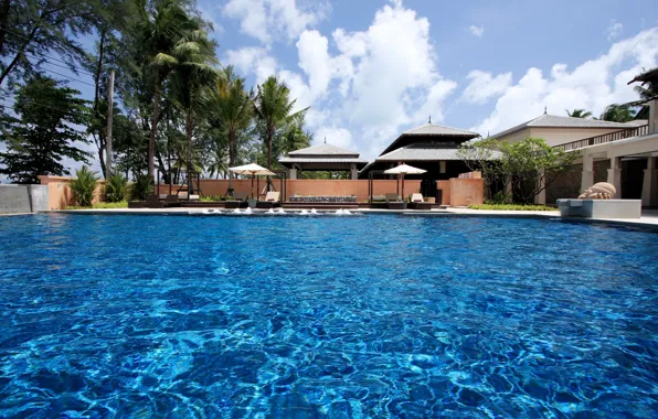 Пальмы, вилла, бассейн, Таиланд, курорт, Khao-Lak Beach, Park Hotel