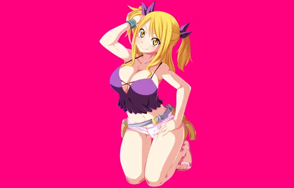 Game, big, pink, anime, pretty, key, Lucy, asian