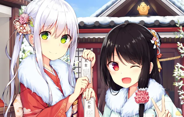 Рождество, милашки, Kantai Collection, Флотская коллекция, деочки