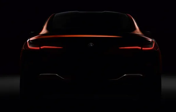 Темно, купе, BMW, вид сзади, Coupe, 2018, 8-Series, 8er