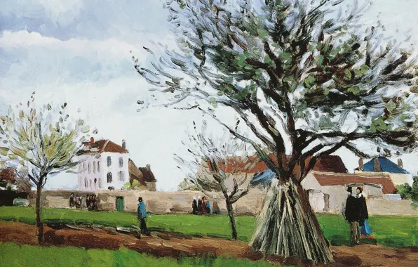 Пейзаж, картина, Камиль Писсарро, Яблони в Понтуазе
