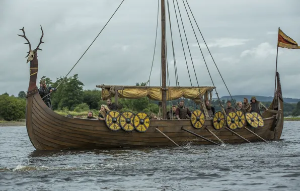 Сериал, Vikings, Викинги, «корабль-дракон», Драккар, мореходы