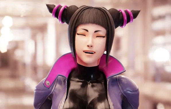 Девушка, лицо, улыбка, боец, street fighter, juri