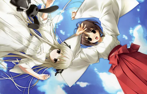Небо, облака, игрушка, Yosuga no Sora, Сора Касугано, Акира Амацумэ, Памятное небо