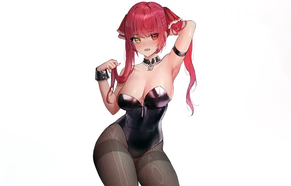 Girl, sexy, cleavage, red hair, long hair, boobs, anime, beautiful