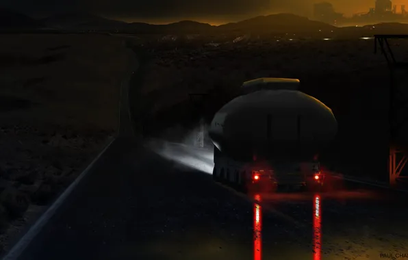 Ночь, трасса, цистерна, BLADE RUNNER 2049, Black Out 2022