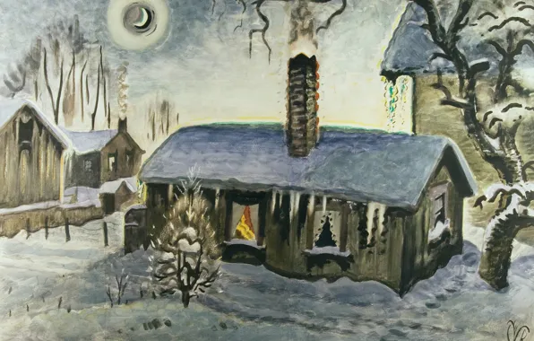 Картинка Charles Ephraim Burchfield, Peace at Christmas, 1917-47