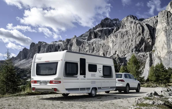 Car, mountain, caravan, FENDT Caravan