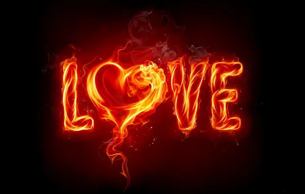 Картинка любовь, огонь, сердце