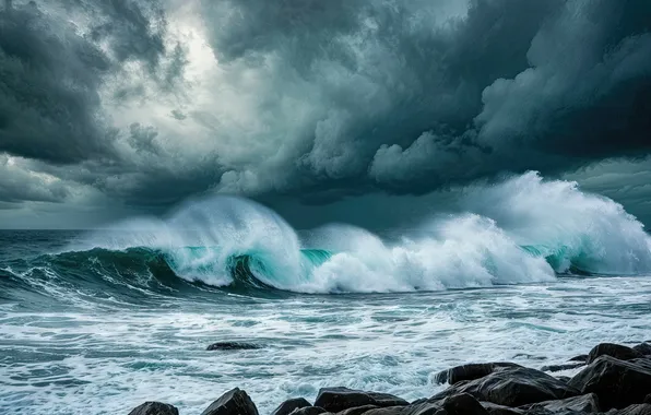 Картинка seascape, rocks, wave