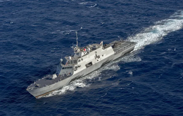 US NAVY, MH-60R Seahawk, LCS-3, USS Fort Worth, Тип «Фридом», Литоральный боевой корабль