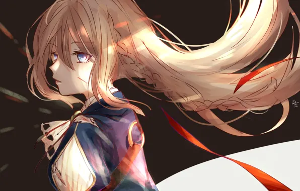 Девушка, волосы, портрет, Violet Evergarden