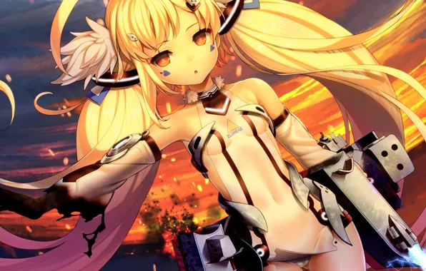 Взгляд, аниме, арт, девочка, azur lane, eldridge