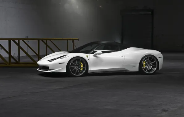 Белый, Ferrari, суперкар, white, supercar, феррари, 458, Italia