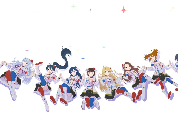 Фон, девушки, форма, IdolM@ster, Идолмастер