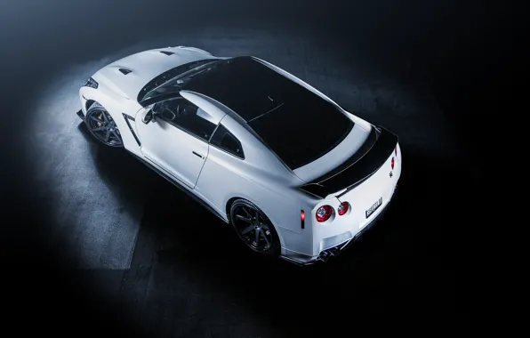 Картинка GTR, Nissan, white, wheels, спорткар, ниссан, front, stance