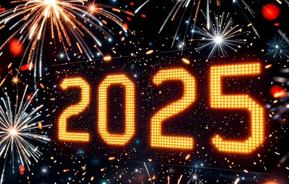 Цифры, Новый год, дата, 2025, Новый 2025 год