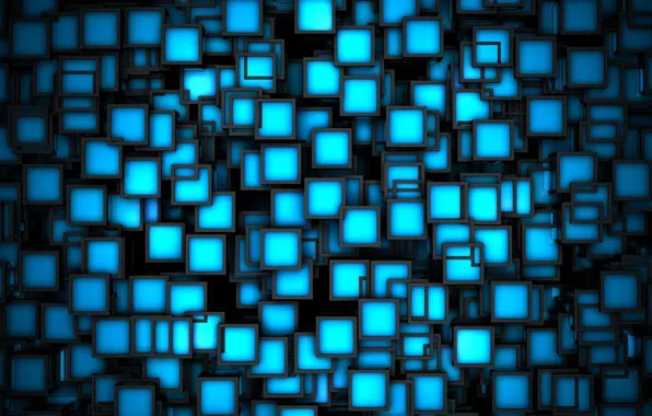 Colors, blue, pattern, squares