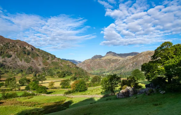 Картинка пейзаж, горы, Англия, Lake District