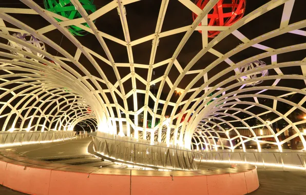 Австралия, Мельбурн, Webb Bridge, змеевидный мост