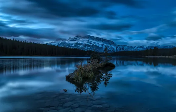 Лес, горы, озеро, Канада, Альберта, Banff National Park, Alberta, Canada