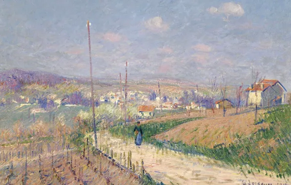 Пейзаж, картина, Гюстав Луазо, Весна в Иль-де-Франс, Gustave Loiseau